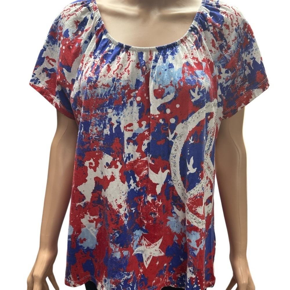 Green Source - EC - Red, White, & Blue Graphic Women's Top